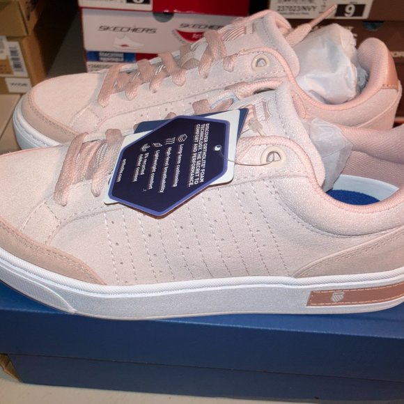 K-SWISS WOMEN COURT BLOCK PEACH SUEDE - SIZE 7 Med - NWT - Picture 2 of 16